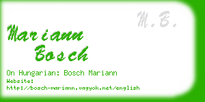 mariann bosch business card